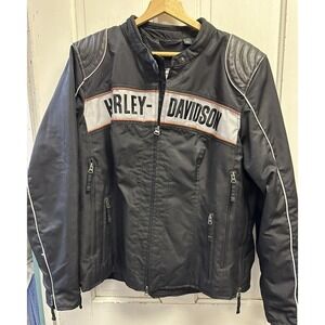 Harley Davidson Women’s Size 2XL Riding Jacket Black Embroidered Logo Vented